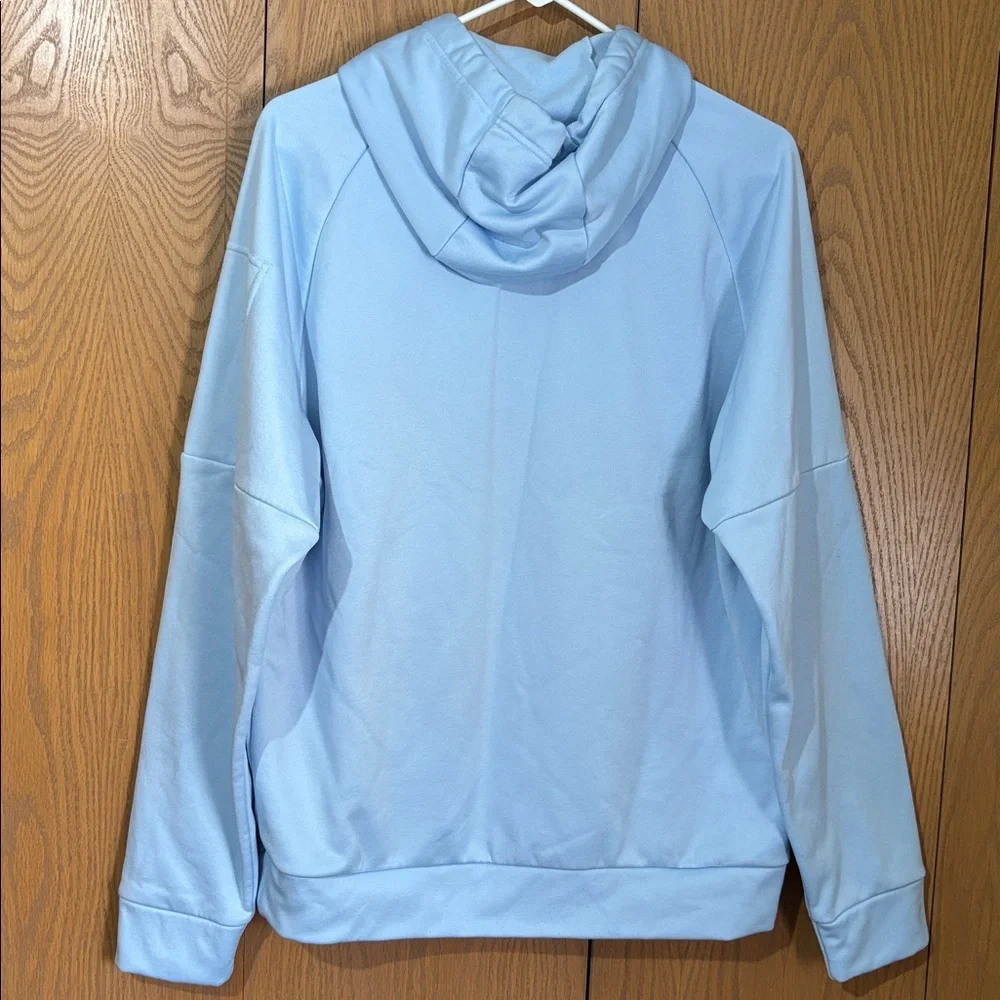 Nike Men's M Light Blue Hoodie with black Swoosh Therma fit or women’s large - Picture 8 of 8